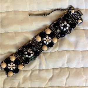 Vintage CHANEL bracelet w/ crystals/beads & bag
